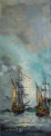 Cid Galvão, Marinha, óleo sobre eucatex, 40x15cm, sem moldura