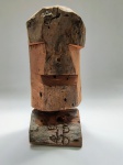 José Bezerra, Cabeça, escultura de madeira, 20cm de altura e 8cm de largura