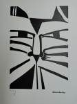 Aldemir Martins, Gato Preto, gravura 18/100, Edição Póstuma, 50x35cm, sem moldura