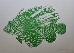 Kleber Ventura, Peixe Verde, gravura, tiragem PI 1/2, 35x50cm, sem moldura