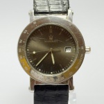 MASERATI - Relógio quartz, funcionando. Pulseira: 20mm. Caixa: 3,7cm x 3,7cm, vertical x horizontal, sem contar a coroa. ***ATENÇÃO! ESTE RELÓGIO NÃO POSSUI GARANTIA DE FUNCIONAMENTO. Produto sendo vendido conforme ESTADO, testado, ou não, diz respeito apenas ao momento da catalogação. Recomenda-se revisão.*** Se necessário, solicitar mais fotos, vídeos ou perguntas para análise via e-mail reidaantiguidade@gmail.com, Obrigado pela visita!