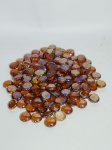 Lindo Lote de Gemas de Vidro decorativas  na Cor  -  Âmbar  -  Total do lote: 650 gramas.