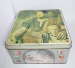 Antiga e Linda Lata de Biscoitos   -  Suíça  -  Com linda litografia  -  Medida:  23 x  21 x 12 cm.