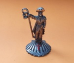 Estatueta de Santiago de Compostela em metal - Dimensão: 7 X 4 cm