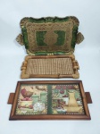 Lote com 3 Bandejas, sendo 2 de madeira e 1 de bambu . Conforme foto  -  Medida da maior:  37,5 x 22 x 1,5 cm.