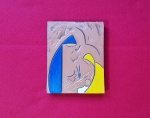 Natividade - Belíssima lajota com cena religiosa, produzida pelo Mosteiro de Nossa Senhora da Paz localizado em Itapecerica da Serra, São Paulo - Marca na parte de trás da peça - Dimensão: 14 X 11,5 X 2 cm