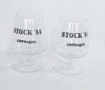 Lote de 2 Antigas e Lindas Taças de Cristal - CONHAQUE STOCK 84. Medida: 10 cm de altura x 7,5 cm de diâmetro. Conforme fotos.