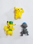 Lindo e Colecionável lote com 3   -   POKÉMONS  -  2 PICACHU  -  CRANIDOS.  Conforme fotos  -  Medida: 4,5 cm.
