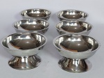 Conservado Lote de 6 Taças para Sobremesa em Metal Cromado  -  Medida: 5 cm de altura x 10 cm de diâmetro. Conforme fotos.