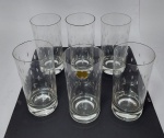 Cristais Hering - Conjunto de 6 Conservados Copos de Cristal para água, adornado com  lapidação. Medida: 14,5 cm de altura x 7 cm de diâmetro. Cristal 24%Pbo. Conforme fotos.