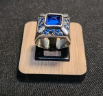 PRATA DE LEI - ANEL EM PRATA E PEDRA SEMI PRECISOSA.  ARO 23 E PESANDO 9.7 CM