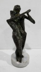 ORIANA, ANTONIO - ANTIGA ESCULTURA EM BRONZE REPRESENTAND CASAL DANÇANDO TANGO.  ASSINADA NA BASE.  MEDINDO 28 X 9.5 X 13 CM