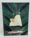 ANTIGO QUADRO DECORATIVO ÓLEO SOBRE TELA COM CARRO MERCURY 56. MEDINDO 61 X 46 CM