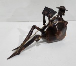 DOM QUIXOTE EXECUTADO EM LATÃO PATINADO. PEÇA DE COLEÇÃO. MEDINDO 14 X 8 X 32 CM