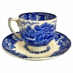 Enoch Wood's English - Woods Ware - Xícara para café e ou coleção em faiança inglesa  "fazendinha", acompanha o seu respectivo pires.