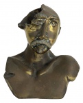CÂNDIDO RONDON (1865-1958) - Busto do Marechal Cândido London em bronze maciço, estilo contemporâneo. Mede 32cm x 28cm.