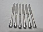 Jogo de 6 facas de mesa em aço inox Hercules. Medindo 24,5cm de comprimento.