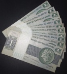 10 Cedulas - Brasil !! valor de 1 Cruzeiros da emissão de decada de 1970 !! estado de soberbas e Flor de estampa !! valor de mercado cerca de 25,00 reais !!