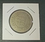 Moeda - Brasil !! valor de 400 Reis !! data de 1935 A mais dificil de aparecer da Serie das 400 !! alto valor de mercado !! em  estado MBC ++ no coin holder !!