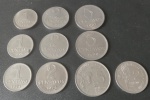 10 Moedas - Brasil !! valores de 1, 2, 5 centavos de data 1967, 1969, 1975 e 20 cantavois FAO de 1975 !! coleção praticamente completa !! de valores menores !! acervo de colecionador @!! valor inicial muito abaixo de mercado !!