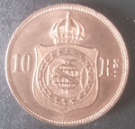 Moeda Brasil !!valor de 10 Reis data de 1868 !! Flor cunho !! maravilhosa muito dificil de aparecer !! acervo de colecionador !! material bronze !! valor de mercado cerca de 300,00 Reais !!