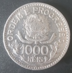Moeda - Brasil - valor de 1000 Reis data de 1913 !! material prata !!  estado de Soberba !!  valor de mercado cerca de 120 reais !!
