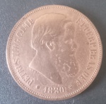 Moeda - Brasil !! valor de 40 Reis !!  data de 1880 !! material de Bronze !! Tempo do Imperio !! Alto valor de mercado !! dificil de aparecer !!