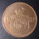 Moeda - Brasil valor de 40 reis !! dfata de 1873 !! data muito legivel !! valor de mercado cerca de 45,00  reais !! material de bronze !! tempo do Imperio !!