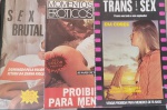 3 Revistas Eroticas - Trans- SEX !! em cores !! + MOMENTOS EROTICOS  !! + Sex BRUTAL !!  sexo em todo seu Explendor !! casais trocados Etc .. !! mulher com mulher etc... Improporio para menores de 18 anos !!  material da Decada de 1980 !!