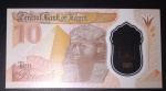 Cedula - estrangeira !! Egito - valor de 10 Pound s !! em material polimero !! desenho de linda Piramide de esfigie !! .. dificil de aparecer !!