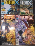 4 Revistas em Quadrinhos !! FATOR X !! Exemplar numero 8, 9 10 e 11 !! Agora nos X-MEN !! Dente de Sabre !! e outros !! editora Abril/Jovem !! ano de 1997 !! quase 30 anos !! acervo de colecionador !!