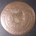 Moeda / Brasil -  , material de Cobre - XX Réis com carimbo de escudete !! Ano de 1735 !!!  , tempo brasil colonia !!!  valor de mercado cerca de   R$ 290,00  !!