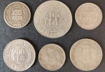 6 moedas Brasil - todas datas diferentes !! valores de 400 Reis ano 1920 !! + 3x 100 Reis anos de 1935 + 1920+ 1934 e 2x 200 reis anos de 1929 e 1935 !! material cuproniquel !! tempo da republica !!