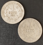 2 moedas Brasil - Material Prata !! valor de 2000 Reis anos de 1924 e 1930 !! valor inicial abaixo de mercado !!