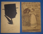 cartofilia - 2 imagens  especial arte autografada e ilustração de 1906  !!!    !!!