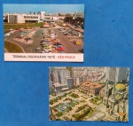 2 postais  São Paulo - terminal rodoviário do tiete !!! Praça da Sé !!! , decada de 1980 !!!