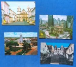 4 postais - Salvador / Bahia !! 4 igrejas diferentes !! decada de 1980 !!!