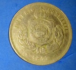 Moeda/ Brasil - valor 200 Réis tempo do Imperio ano de 1877 !! Catalogo marca 40,00 reais  !! 