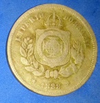 Moeda/Brasil - valor de 100 Réis ano de 1888!!  Tempo do Imperio  !! Valor estimado de MBC= 30,00  !! Data escassa .