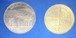 2 Moedas / Brasil - Prata !! Caxias ano de 1935 !! E Santos Dumont ano de 1936 !! Com  patina de época !! |  !!