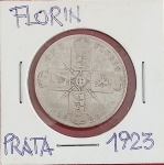 Moeda  - Reino Ingles !! One florin !! Ano de 1923 !!  !! Material prata !! Praticamente 100 anos !! Periodo do Rei George V !! Já escassa !! Alto valor internacional !!