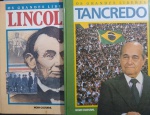 Livro - 2 peças !! serie grandes Lideres !! Tancredo neves do brasil !! e LINcon dos Estados Unidos do Norte !! ambos  Capa dura ,!! abreugrafias completas resumidas !! acervo de colecionador !!