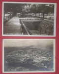 Cartofilia, 2 Postais de Caxambu (M.G), vista pnoramica da cidade e canal do Bengo no interior do Parque!! Ano de 1943, raridade!!