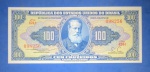 cedula / Brasil - valor de 100 Cruzeiros azul !! Flor de estampa ! ! Serie 424A !! Valor estimado de mercado = 350,00   !! !!   !!