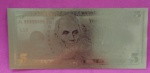 Cedula do USA , impressão foleada a Ouro , five dollar , figura de Lincon !! Muito abaixo de mercado !!!