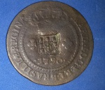 Moeda/Brasil- Cobre !! Valor de X réis ano 1790 com carimbo de escudete !! tempo do Imperio !!! Catalogo marca =190R$ !!!