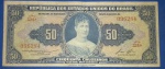  cedulas  / Brasil valor de 50 Cruzeiros , Azul , primeira estampa !!!series 524 , valor de catalogo MBC = 50, 00 R$   !!!  !!!!!!    !!!!