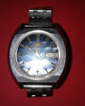Relógio Orient automático, fundo azul com pulseira metálica!!!, perfeito estado !!!