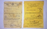 Colecionismo, 2 recibos de pagamento de água e esgoto/taxa de saneamento anos de 1937 e 1942, ótimo para uso de modelo historico !!!