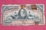 Cedulas/ Brasil - Valor de 500  Reis !! Circulação de 1880 até 1910 !! !!  ! Valor estimado de mercado BC = 300,00 reais  .